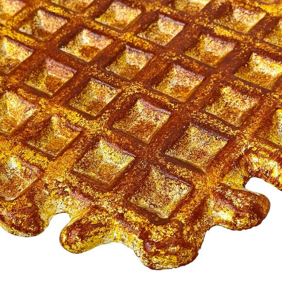 Belgian Waffle Cast Iron Trivet Plaque 8.25" Kitchen Decor Zeckos - Picture 3 of 10